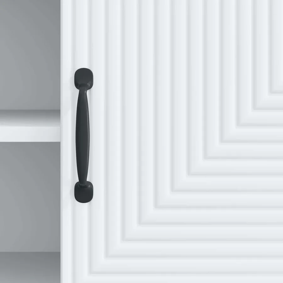 Meuble TV Blanc 102 x 34,5 x 50 cm Bois d'ingénierie - 10