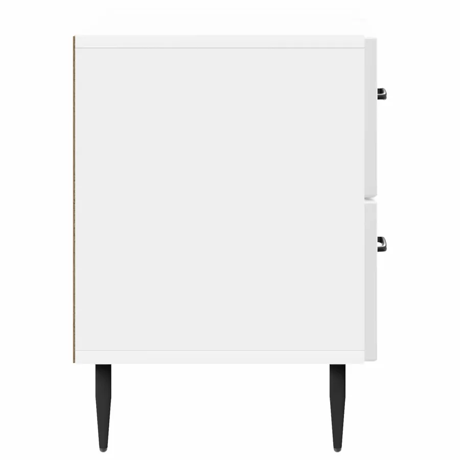Cabinet de chevet Blanc brillant 62 x 34,5 x 47,5 cm - 6