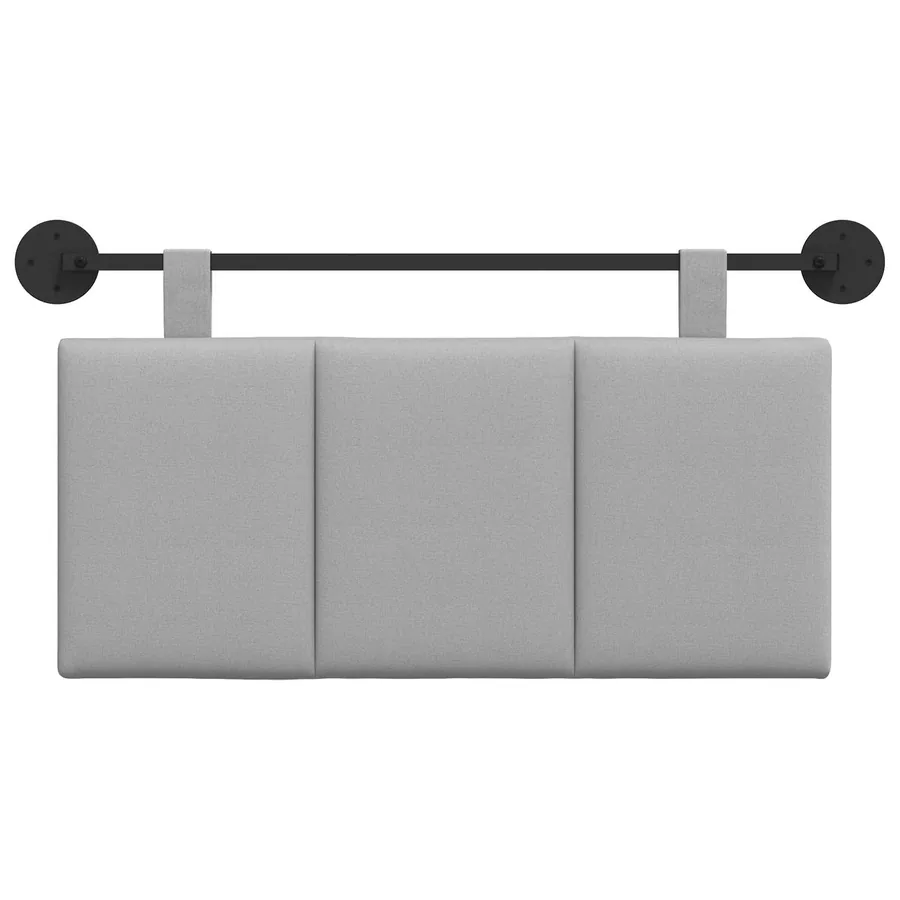 Tête de lit suspendue Gris nuage Tissu - 5