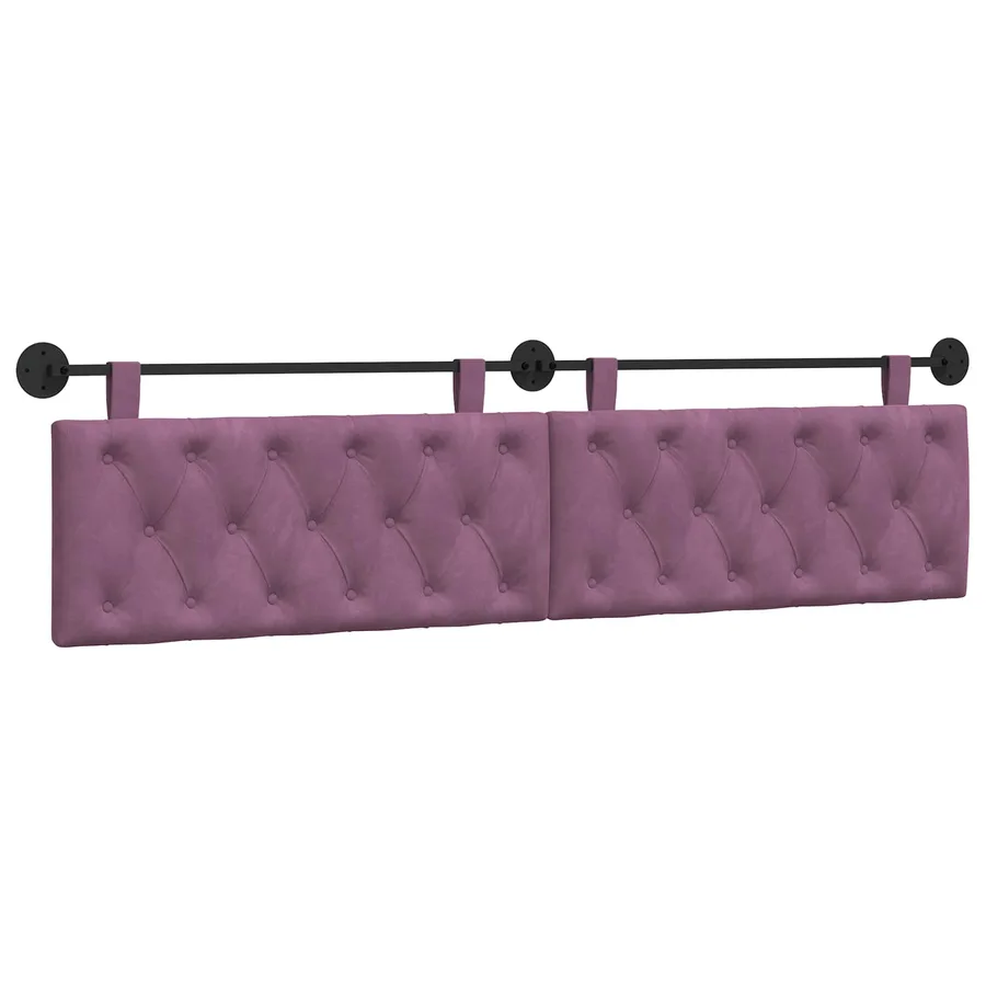 Tête de lit suspendue Avec lumière LED Pourpre Velours - 2