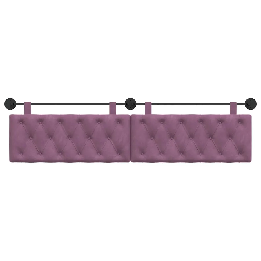 Tête de lit suspendue Avec lumière LED Pourpre Velours - 5