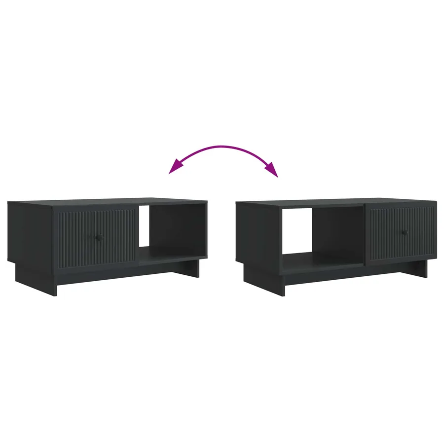 Table basse Noir 90 x 50 x 40 cm Bois d'ingénierie - 10
