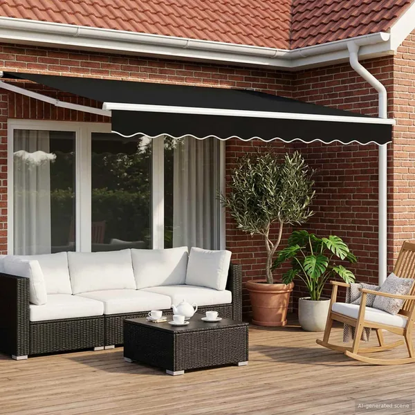 Auvent rétractable électrique Noir 3,5 x 2,5 m