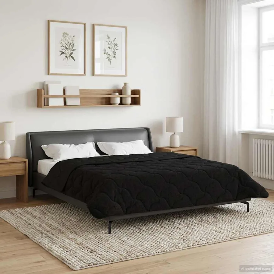 Duvet d'été simple Matelassé Noir 200 x 220 cm