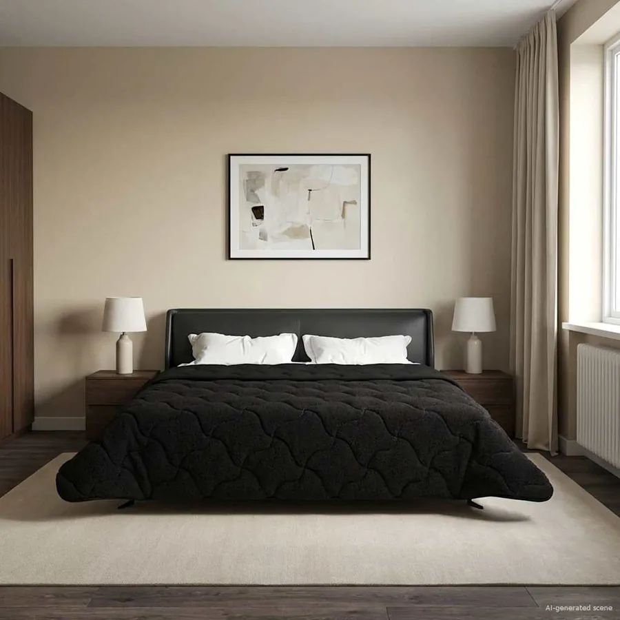 Duvet d'été simple Matelassé Noir 200 x 220 cm - 4