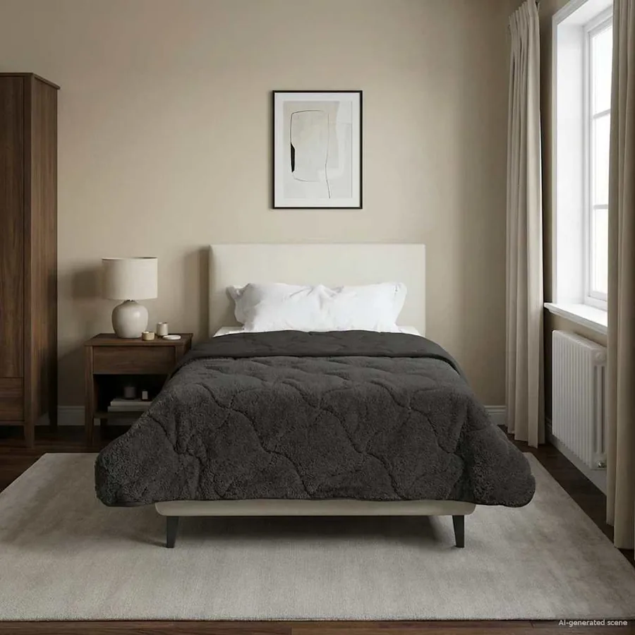 Duvet complet toute l'année Matelassé Anthracite 155 x 200 cm