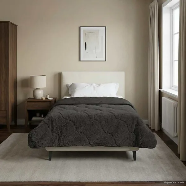 Duvet complet toute l'année Matelassé Anthracite 155 x 200 cm