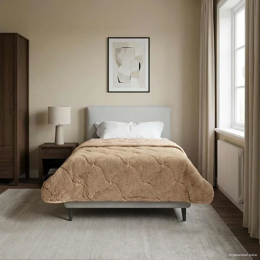 Duvet d'été simple Matelassé Taupe 155 x 220 cm