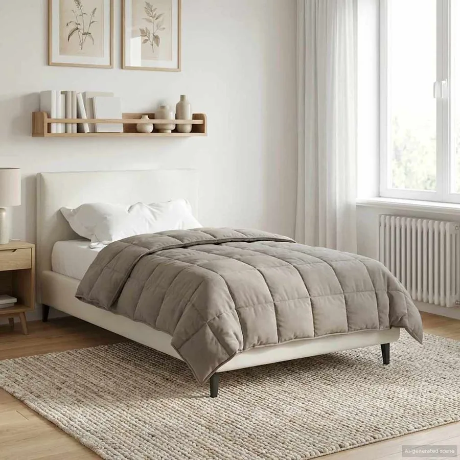 Duvet d'été simple Matelassé Taupe 155 x 220 cm - 4