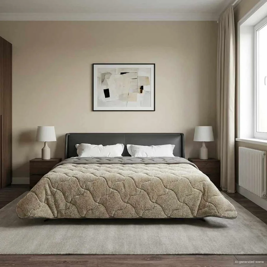 Duvet complet toute l'année Matelassé Gris clair 200 x 200 cm - 5