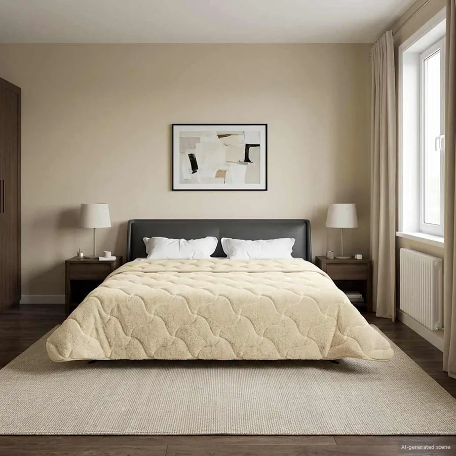 Duvet complet toute l'année Matelassé Crème 220 x 260 cm