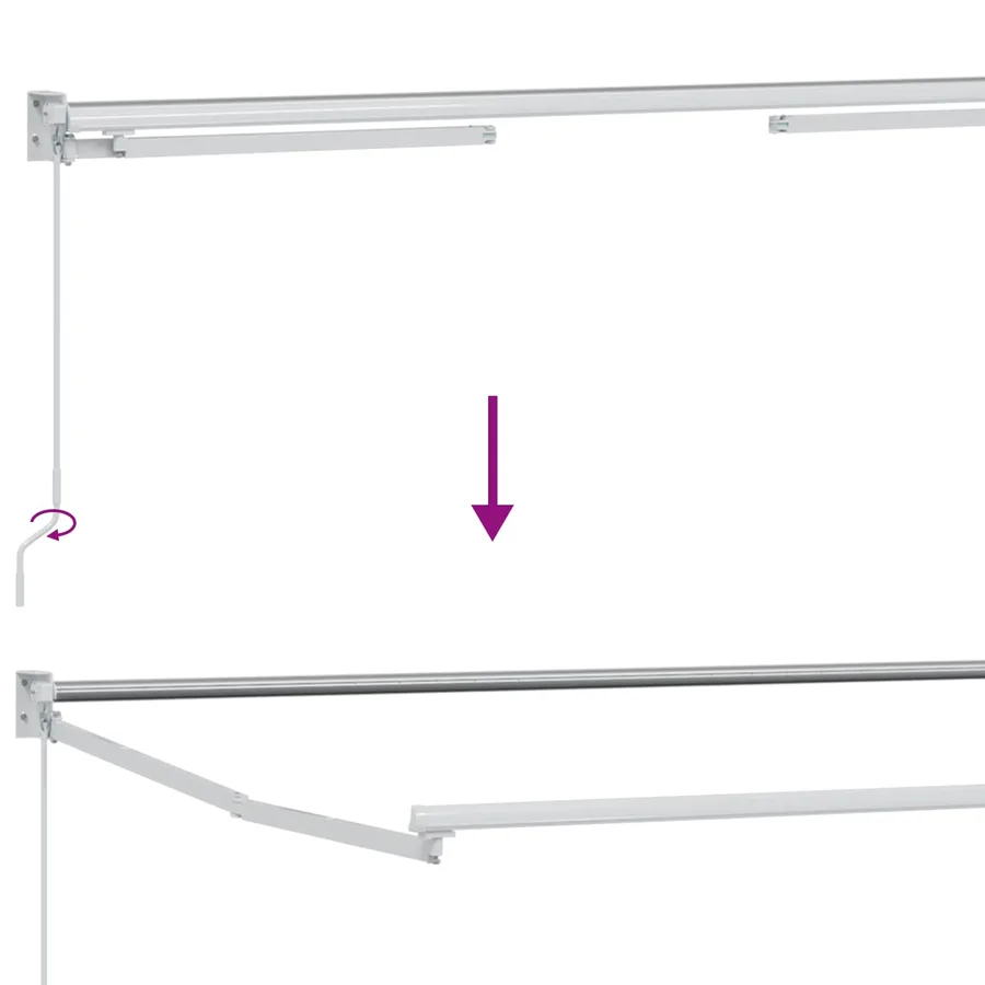 Store rétractable manuel avec LEDs Bleu et Blanc 5 x 3 m - 11