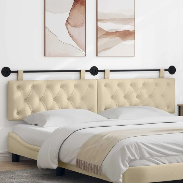 Tête de lit suspendue Crème Tissu