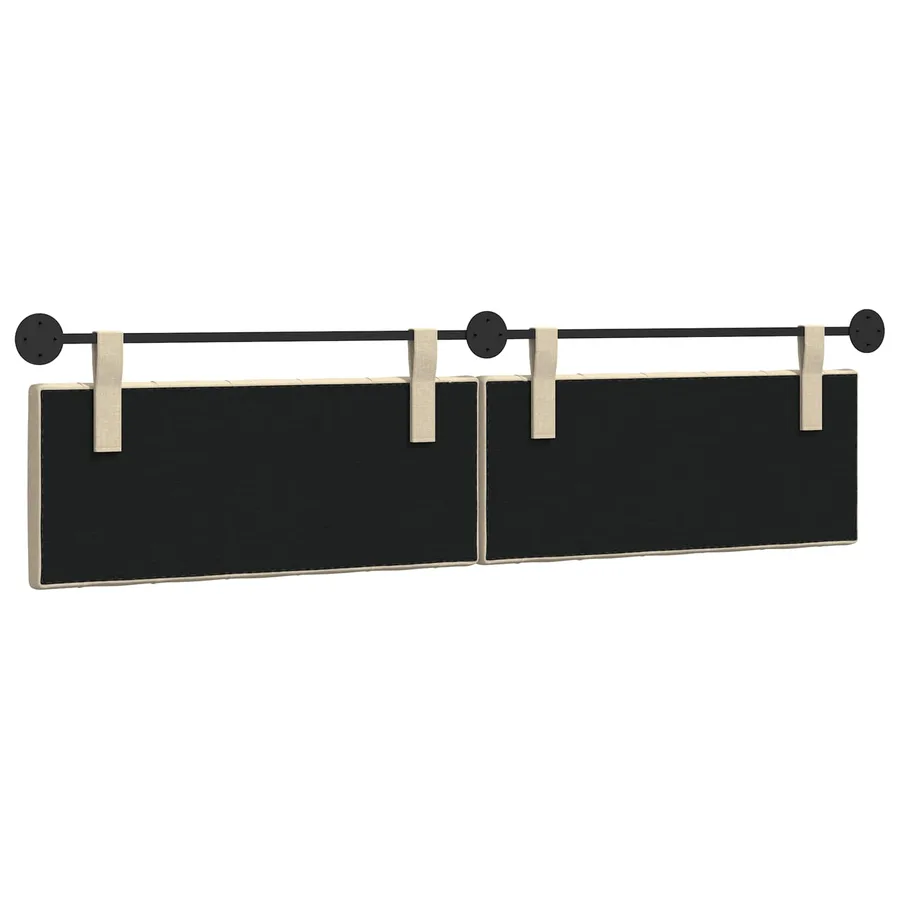 Tête de lit suspendue Crème Tissu - 7