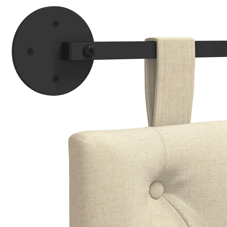 Tête de lit suspendue Crème Tissu - 9