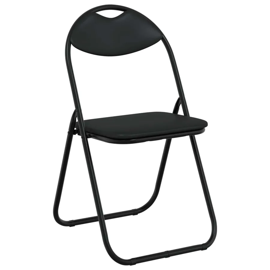 Chaise pliante 8 pcs Noir 48 x 43,5 x 81 cm Simili cuir - 2