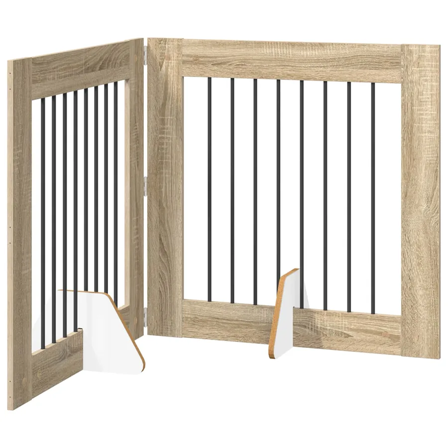 Porte de chien pliable avec supports 2 pcs Chêne Sonoma - 2