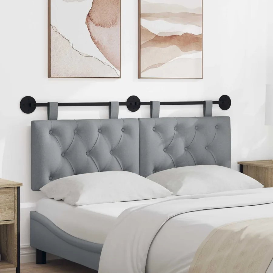 Tête de lit suspendue Gris clair Tissu