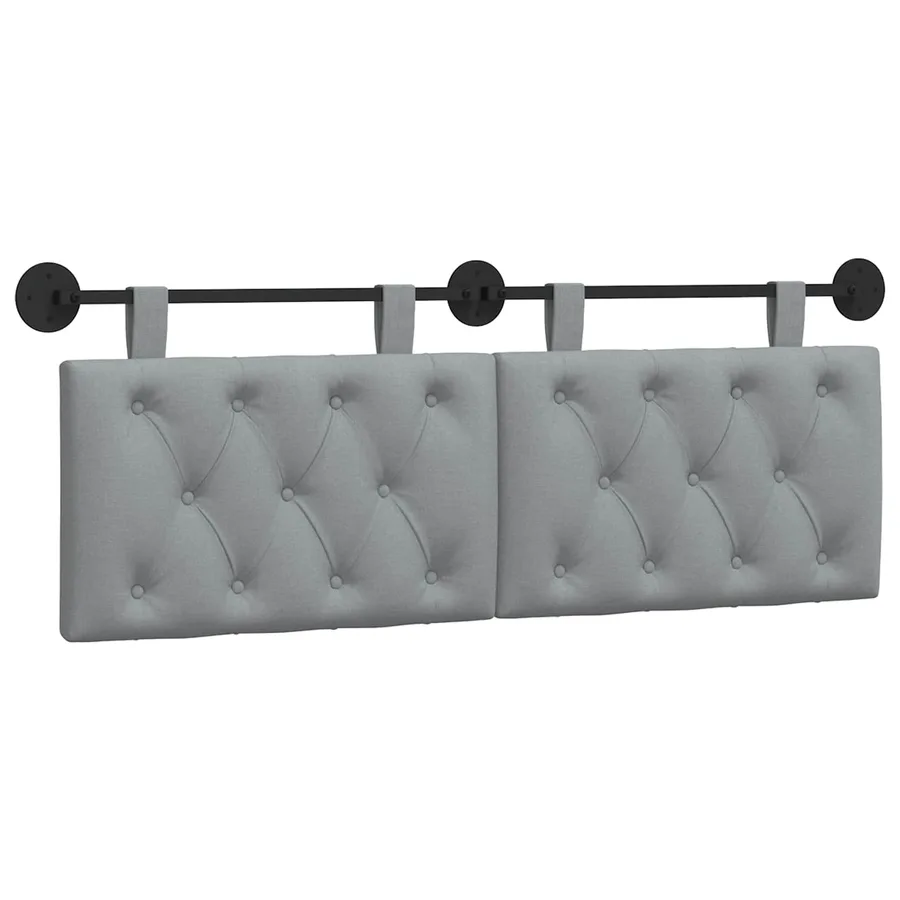 Tête de lit suspendue Gris clair Tissu - 2