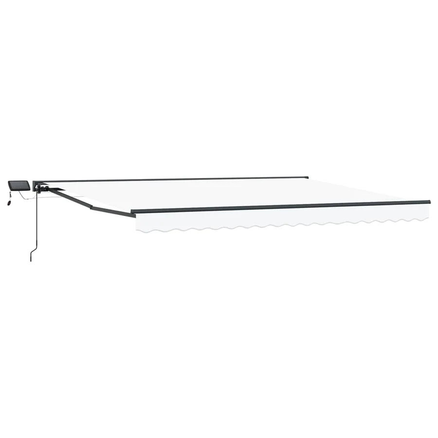 Cadre de store manuel avec LEDs Blanc et anthracite 4 × 3,5 m - 2