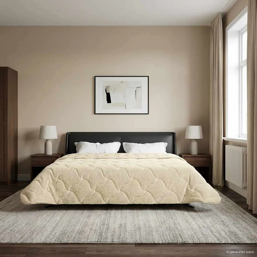 Duvet complet toute l'année Matelassé Crème 200 x 200 cm - 4