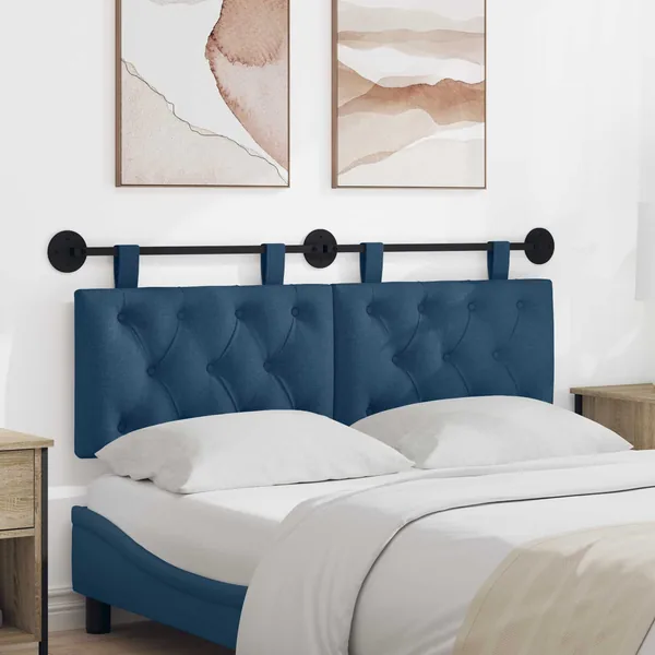 Tête de lit suspendue Bleu Tissu