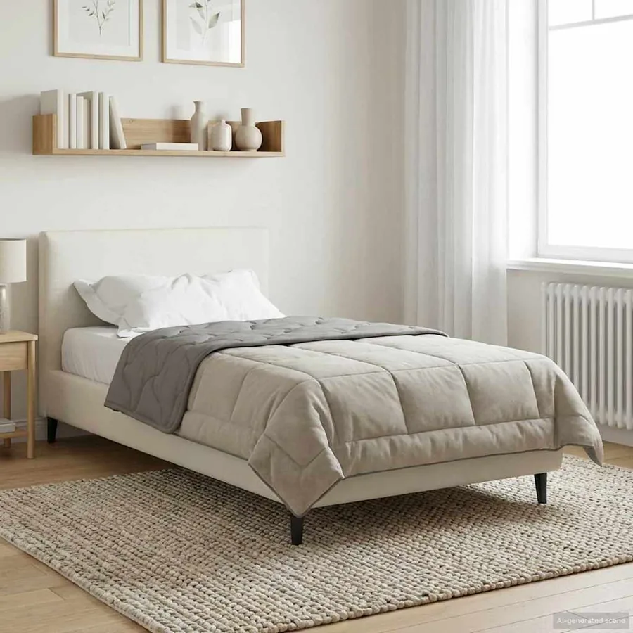 Duvet complet toute l'année Matelassé Gris clair 135 x 200 cm