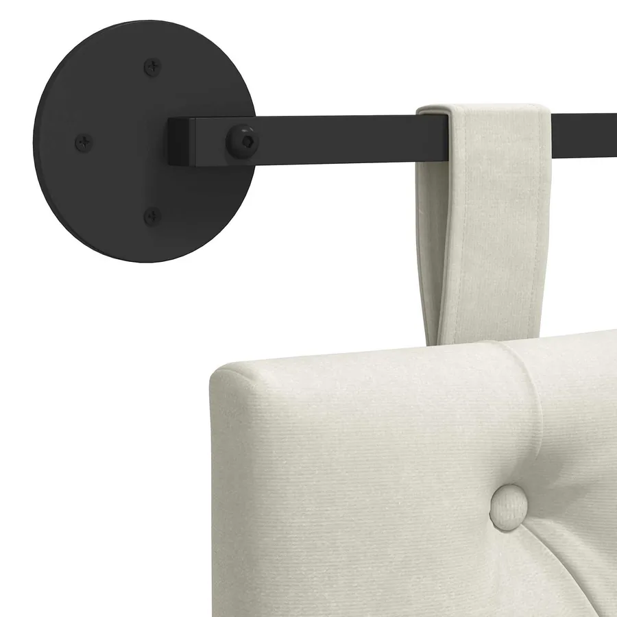 Tête de lit suspendue Avec lumière LED Crème Velours - 9