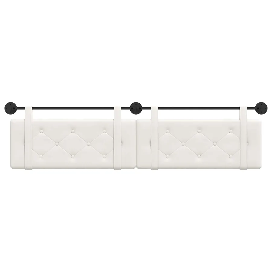 Tête de lit suspendue Blanc Simili cuir - 5