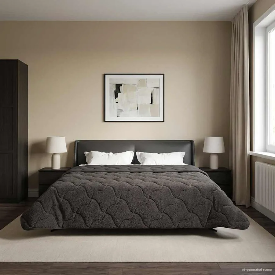 Duvet d'été simple Matelassé Anthracite 240 x 260 cm - 4
