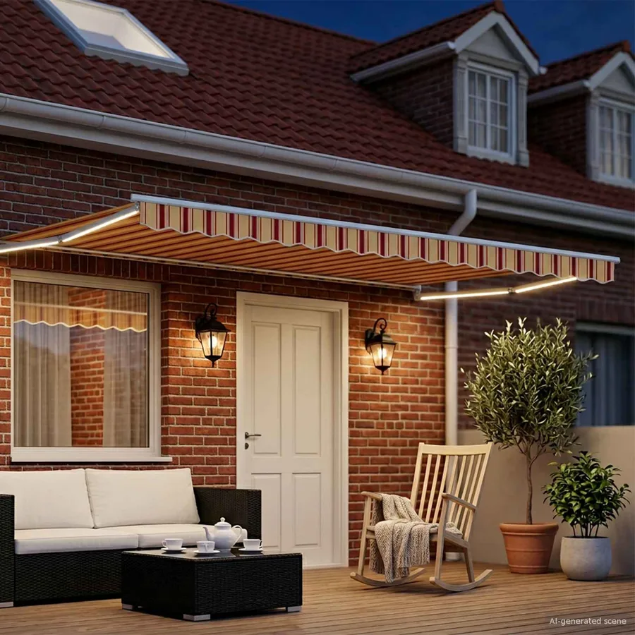 Store rétractable manuel avec LEDs Multicolore 4 × 3 m - 3