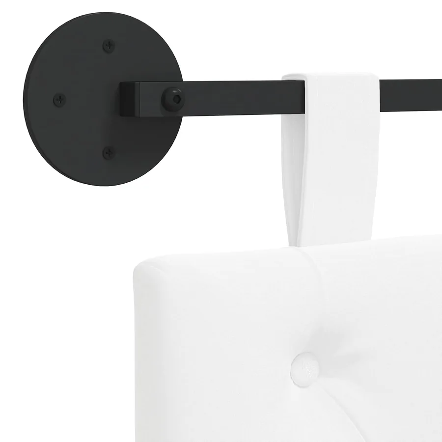 Tête de lit suspendue Blanc Tissu - 9