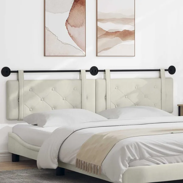 Tête de lit suspendue Crème Velours