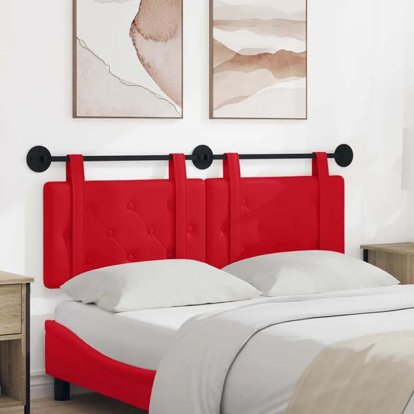 Tête de lit suspendue Rouge Simili cuir