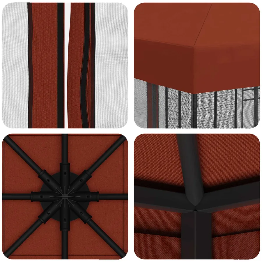 Abri de jardin avec parois 3 x 3 m Terre cuite - 7