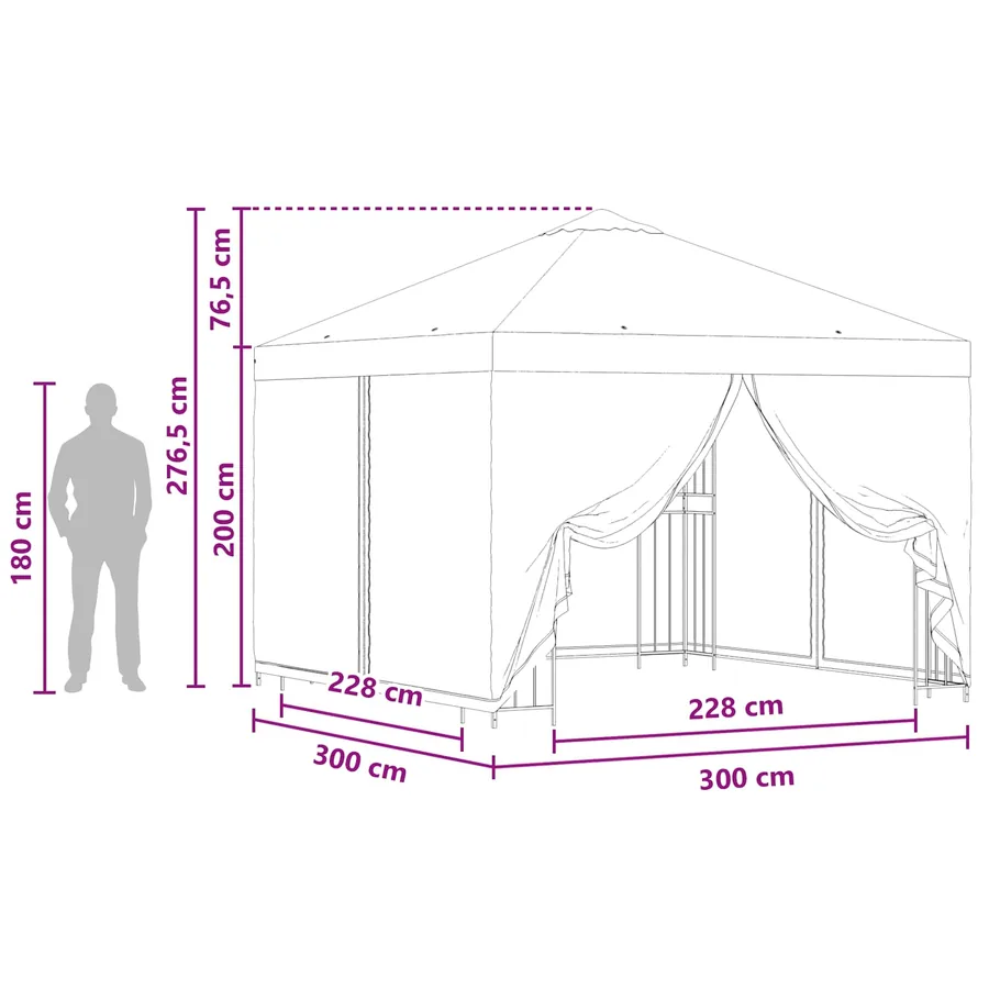 Abri de jardin avec parois 3 x 3 m Terre cuite - 9
