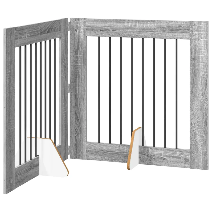 Porte de chien pliable avec supports 2 pcs Sonoma gris 160,5 cm - 2