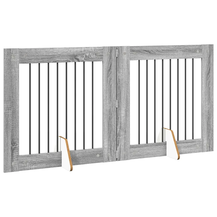 Porte de chien pliable avec supports 2 pcs Sonoma gris 160,5 cm - 3