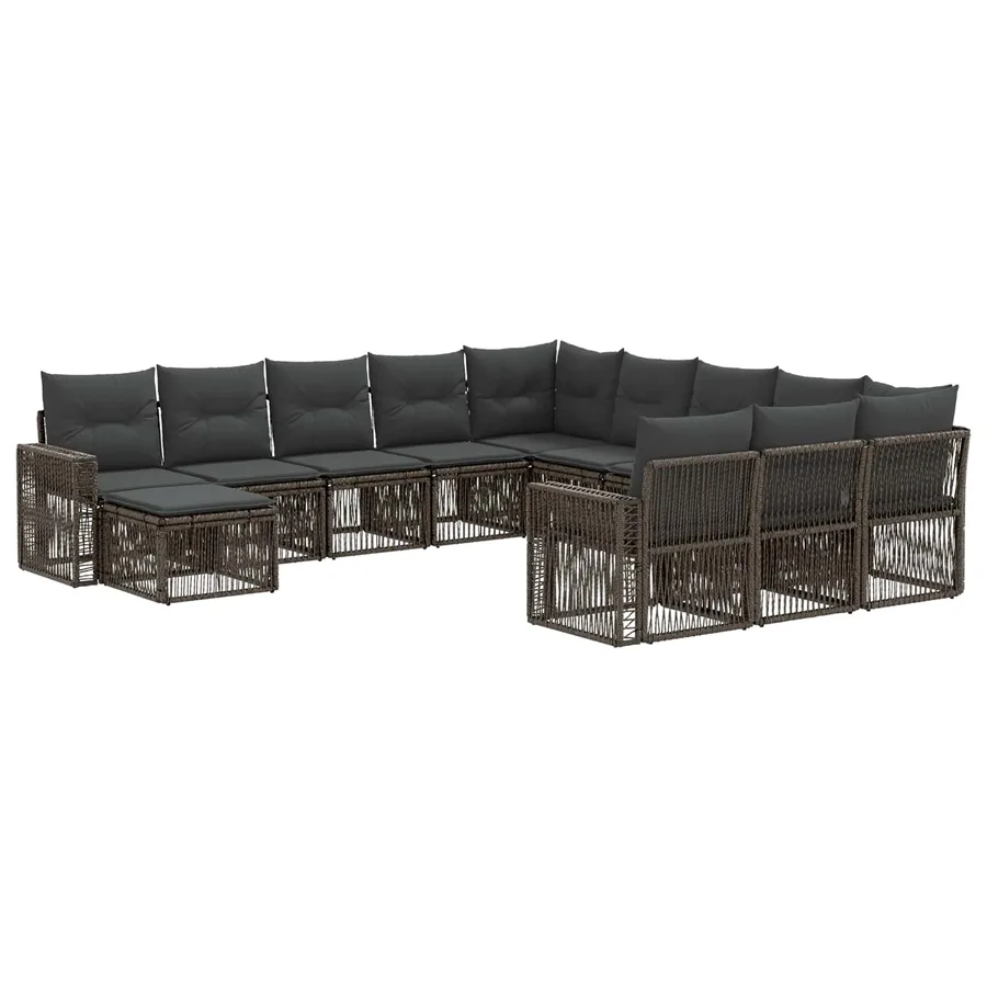 Ensemble de canapé de jardin 12 pcs Gris et Gris foncé - 2