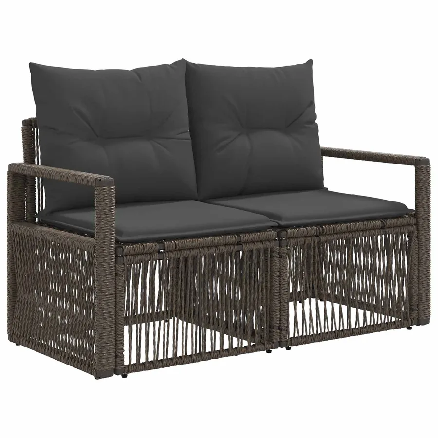 Ensemble de canapé de jardin 4 pcs Gris polyrotin - 4