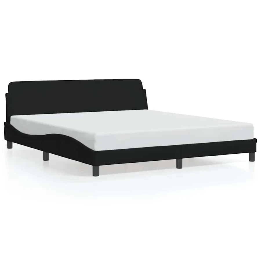 Cadre de lit Dover noir 180x200 cm en tissu - 2