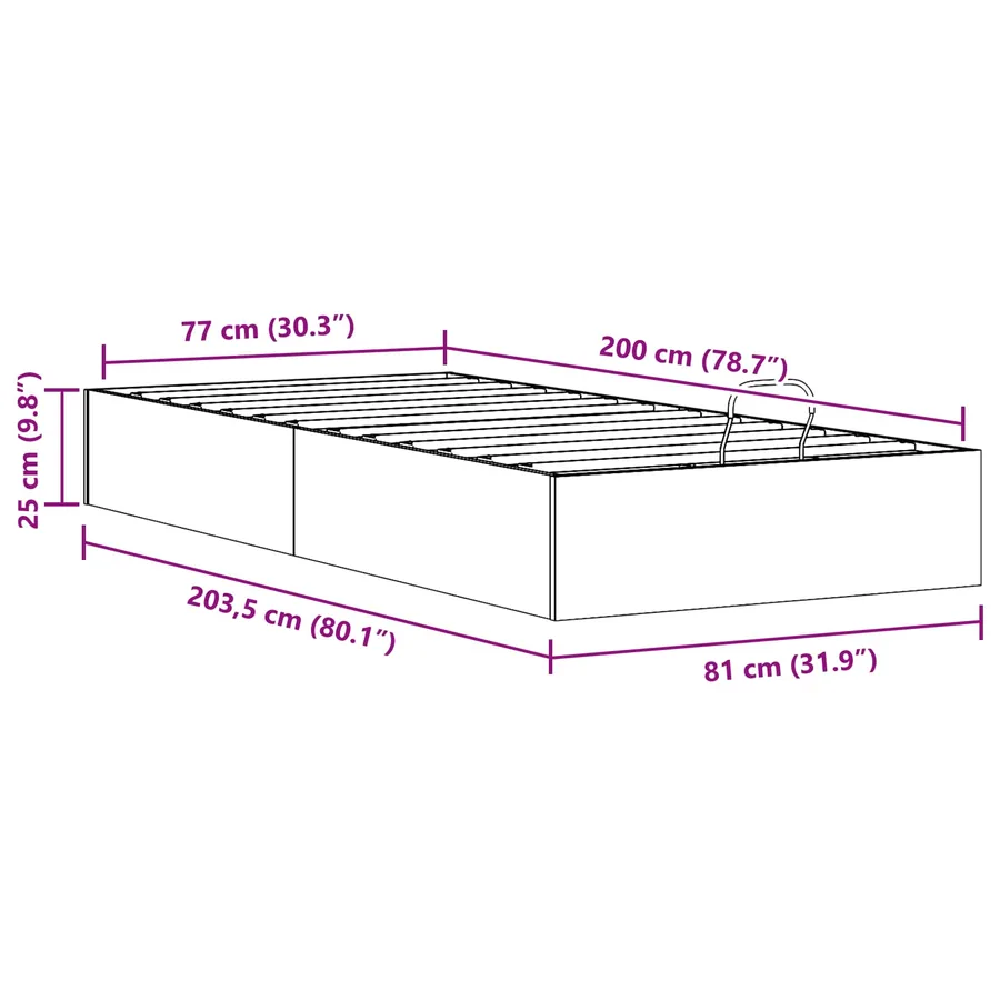 Cadre de lit ottoman avec rangement Blanc 80 x 200 cm - 12