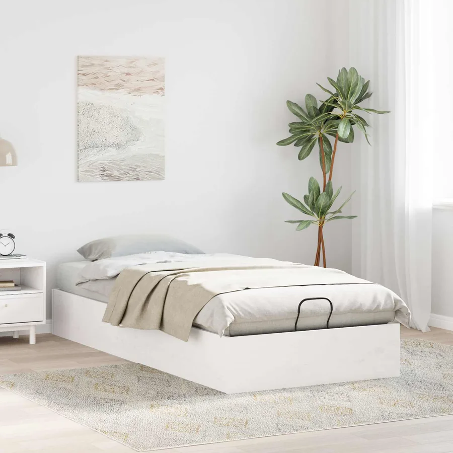 Cadre de lit ottoman avec rangement Blanc 80 x 200 cm - 4