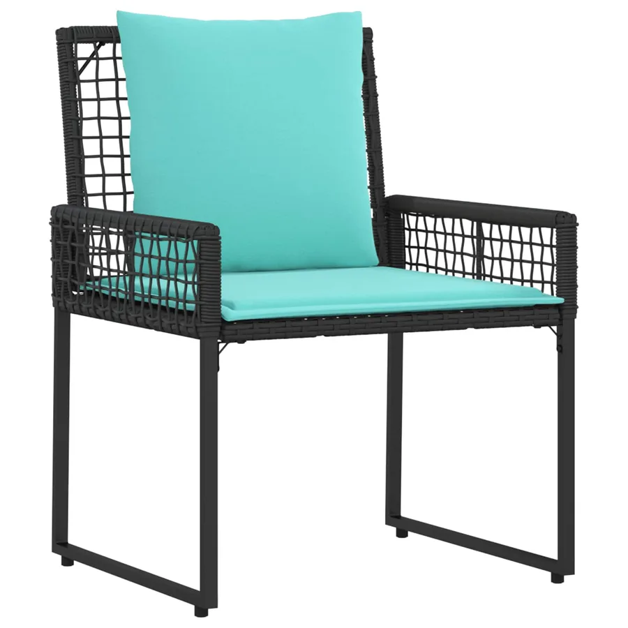 Ensemble de meubles d'extérieur 4 pcs Noir et turquoise - 7