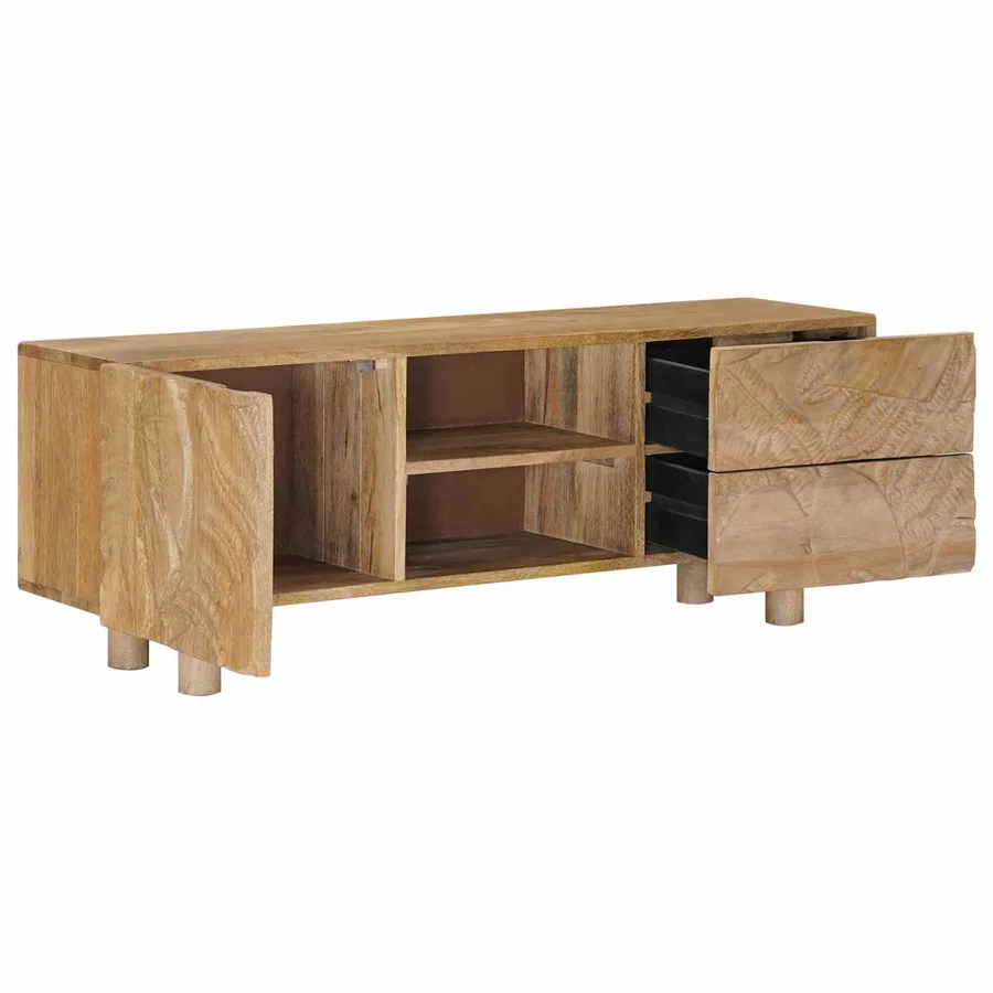 Meuble TV avec tiroir avec étagère avec porte 110 x 30 x 40 cm - 2