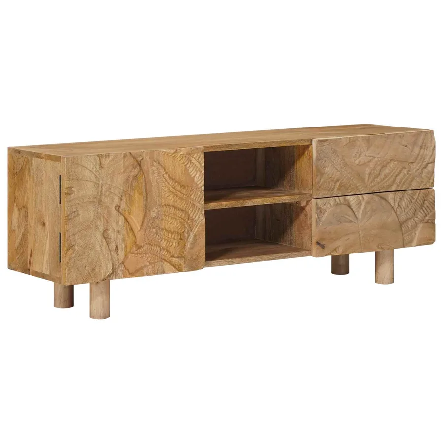 Meuble TV avec tiroir avec étagère avec porte 110 x 30 x 40 cm - 3