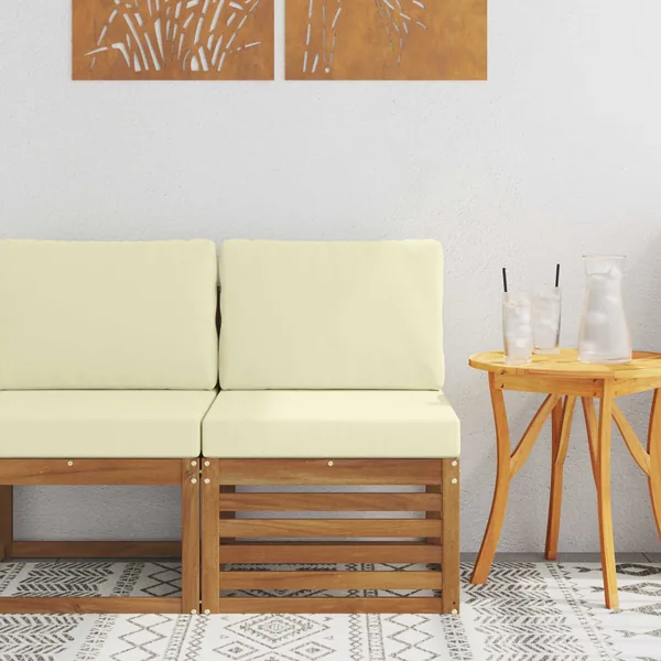 Sofa de milieu extérieur Bois d'Acacia Massif Naturel