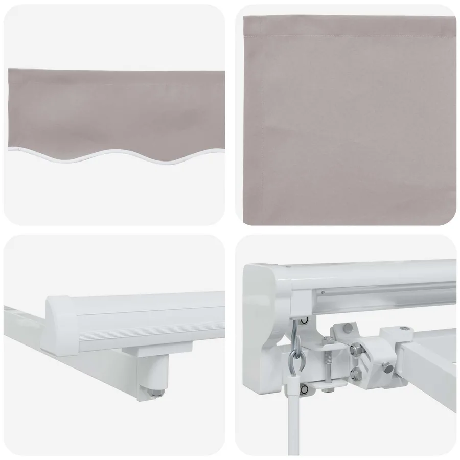 Auvent rétractable manuel Gris clair 3 x 2,5 m - 7