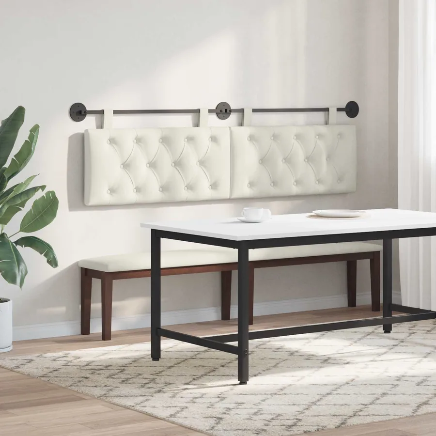 Tête de lit suspendue Avec lumière LED Crème Velours - 4