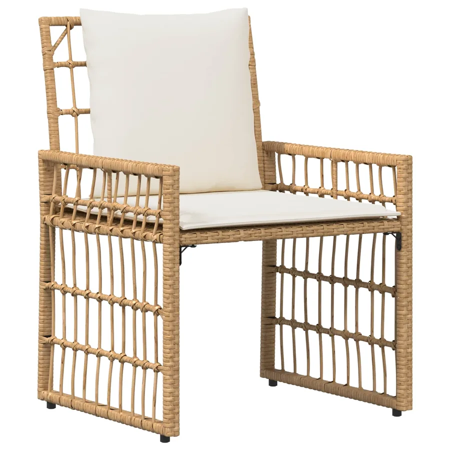Ensemble de meubles d'extérieur 4 pcs Blanc Naturel et Crème - 5